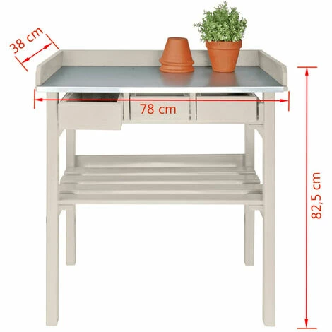 Blitzangebot ???? Garten-Arbeitstisch Weiß Esschert Design ???? â Bild 3