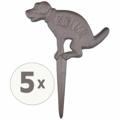 Angebote ???? 5x Esschert Design HB18 Hinweisschild "NEIN!" Hund Antik Braun, 23x2x32cm ????