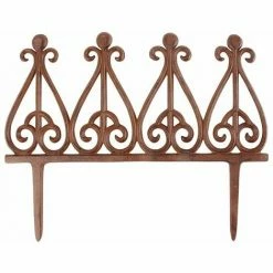 Neu ???? ESSCHERT DESIGN Kleine Rasenkante Aus Schmiedeeisen Zum Stecken "Charme" ????