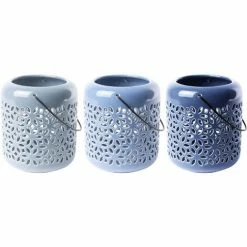 Großhandel ???? Esschert Design Windlicht 11,9x11,9x13,5cm Blau ????