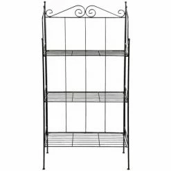Coupon ???? ESSCHERT DESIGN Esschert Etagere Schwarz Mit 3 Böden 55,5 X 109,6 Cm - Metall ⭐