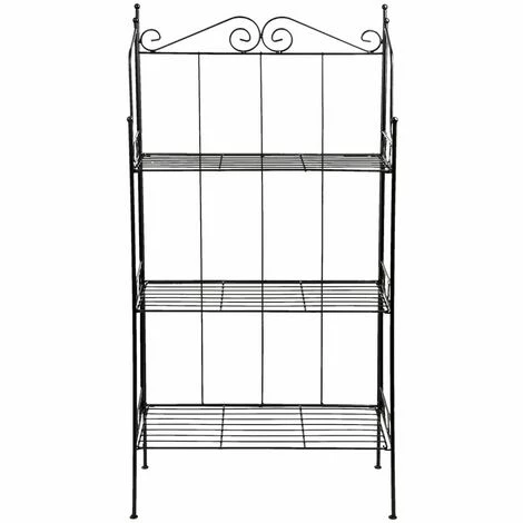 Coupon ???? ESSCHERT DESIGN Esschert Etagere Schwarz Mit 3 Böden 55,5 X 109,6 Cm - Metall â