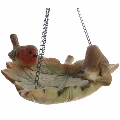 Blitzangebot ???? Esschert Design Blattförmiges Hängendes Vogelbad Orange - Polyresin ????