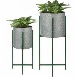 Besorgen ???? ESSCHERT DESIGN Runder Blumenkasten Auf Ständer Aus Eisen (Doppelpack) ????