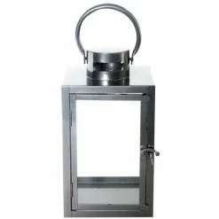 Coupon ???? Esschert Design Laterne Anthrazit Größe M 28 Cm - Metall & Glas ????