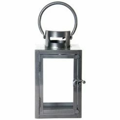 Rabatt ???? Esschert Design Laterne Anthrazit Größe S 22,9 Cm - Metall & Glas ????