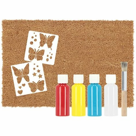 Auslauf ???? Esschert Design Türmatte Do/Paint It Yourself Blumen Schmetterlinge â